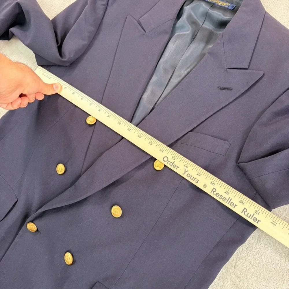 Vintage Brooks Brothers Brooksgate Double Breasted Blazer Jacket Men 42L Navy